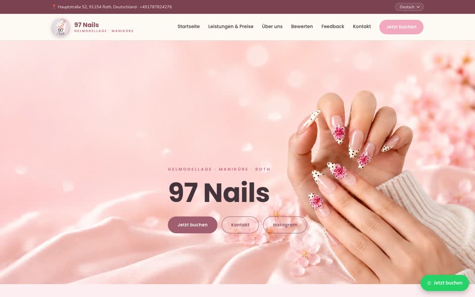 Trang chủ web 97 Nails