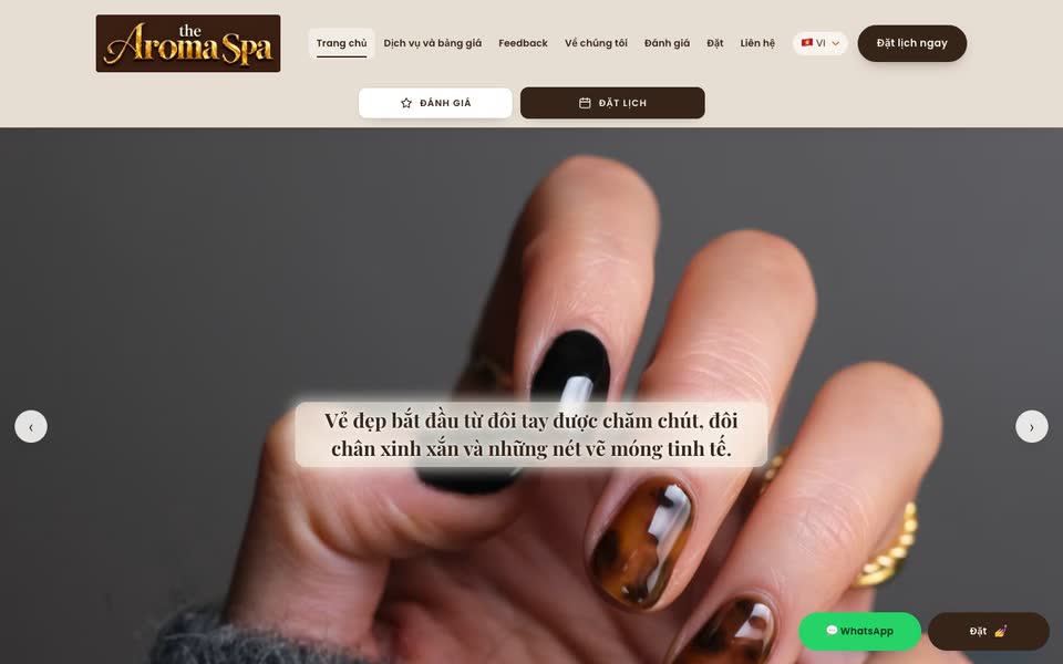 Trang chủ web The Aroma Spa