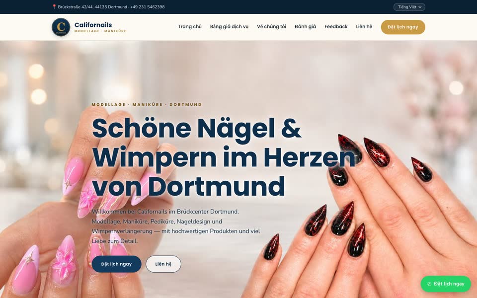 Trang chủ web Californails