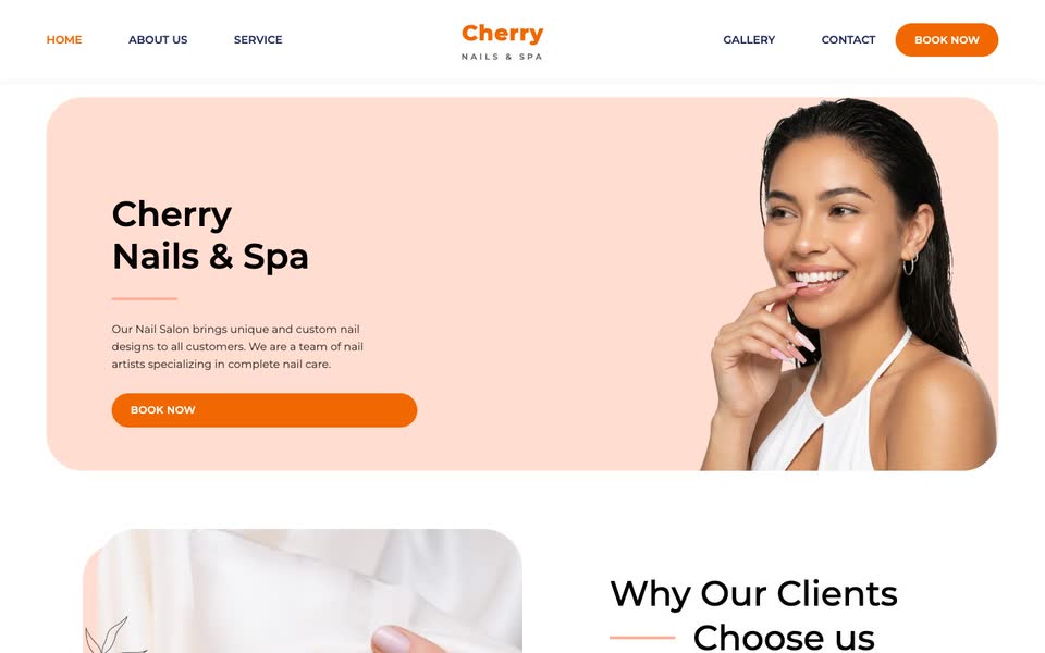 Trang chủ web Cherry Nails & Spa