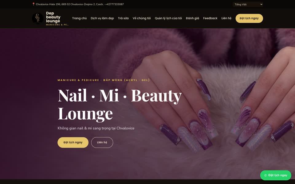 Trang chủ web Dep Beauty Lounge