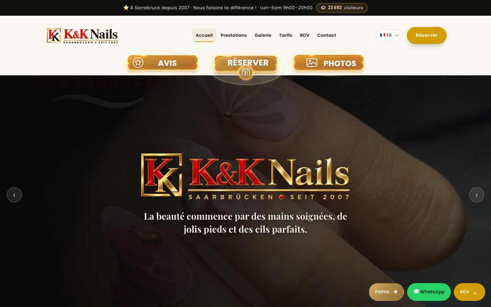 Trang chủ web K&K Nails