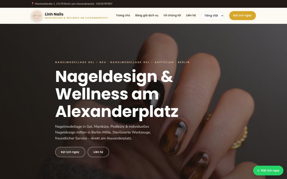 Trang chủ web Linh Nails