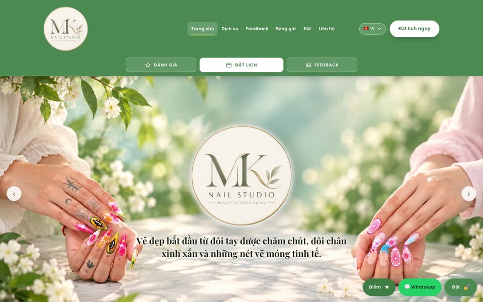 Trang chủ web MK Nail Studio