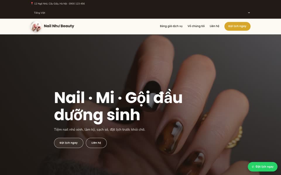 Trang chủ web Nail Như Beauty