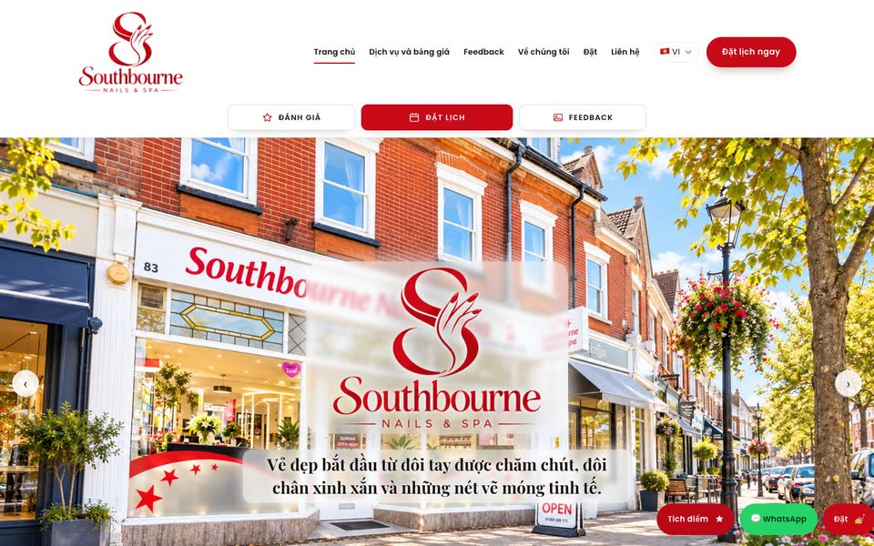 Trang chủ web Southbourne Nails & Spa
