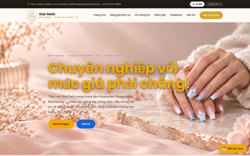 Trang chủ web Star Nails