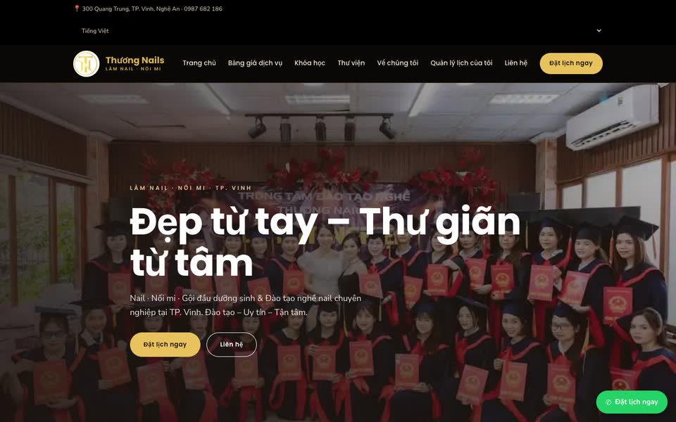 Trang chủ web Thương Nails