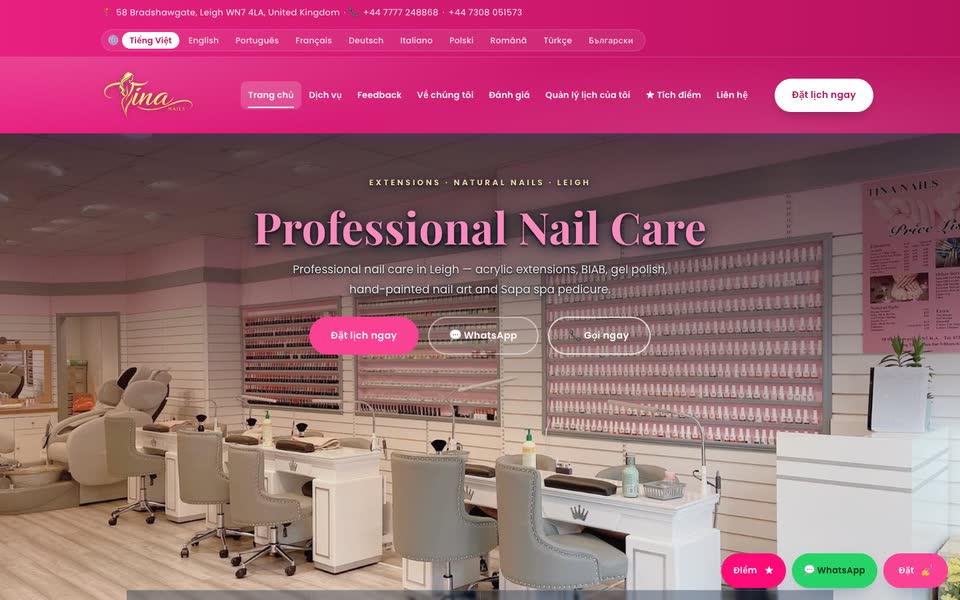 Trang chủ web TiNa Nails