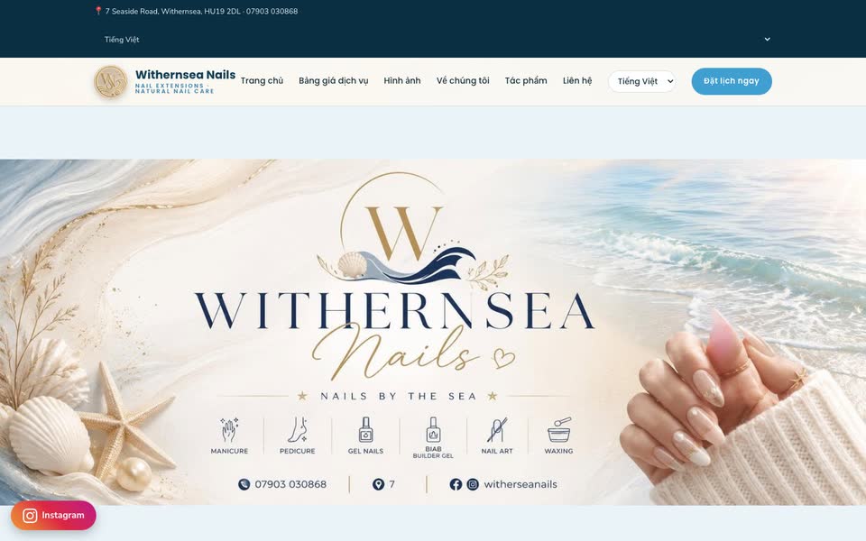 Trang chủ web Withernsea Nails